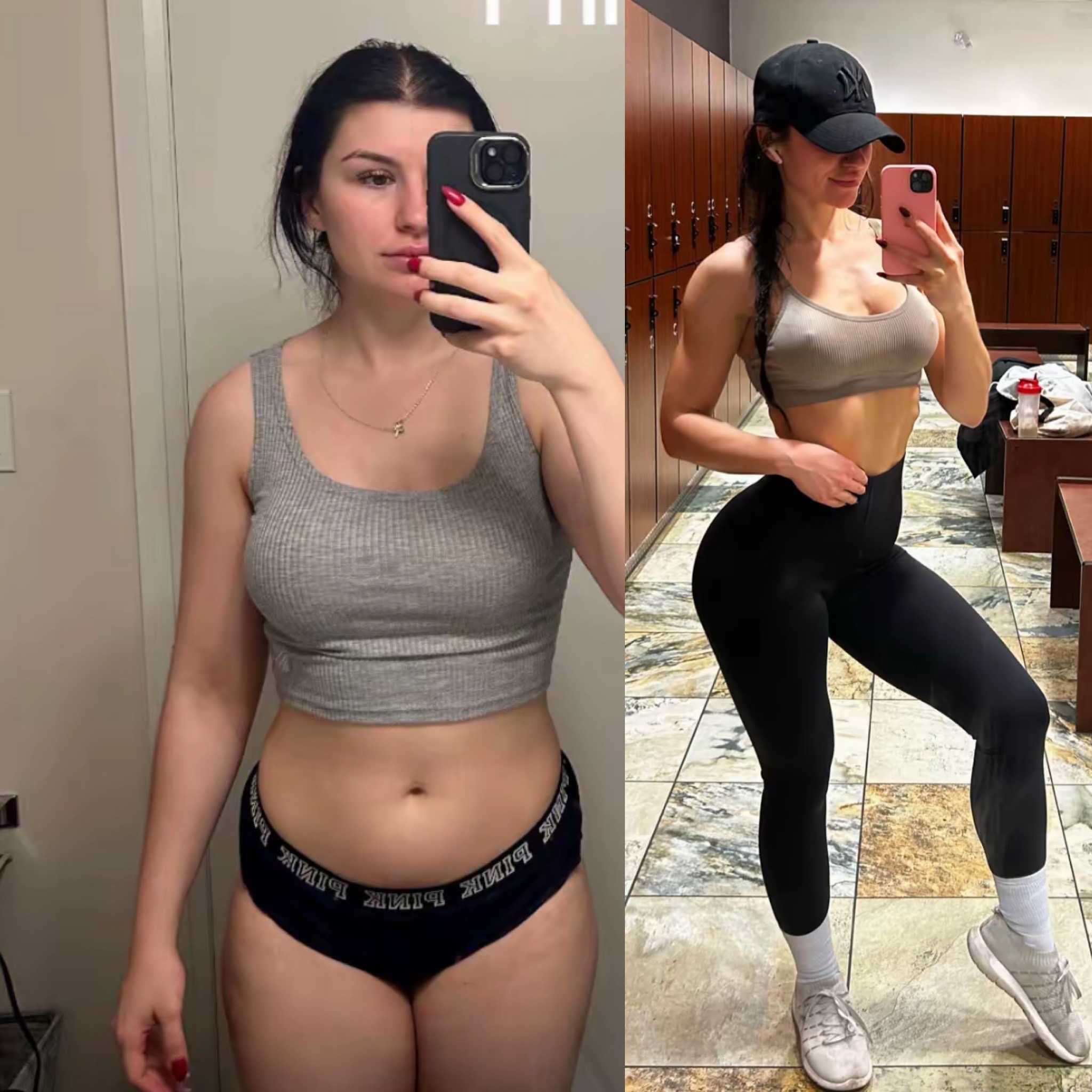 Female personal training client before and after in Toronto