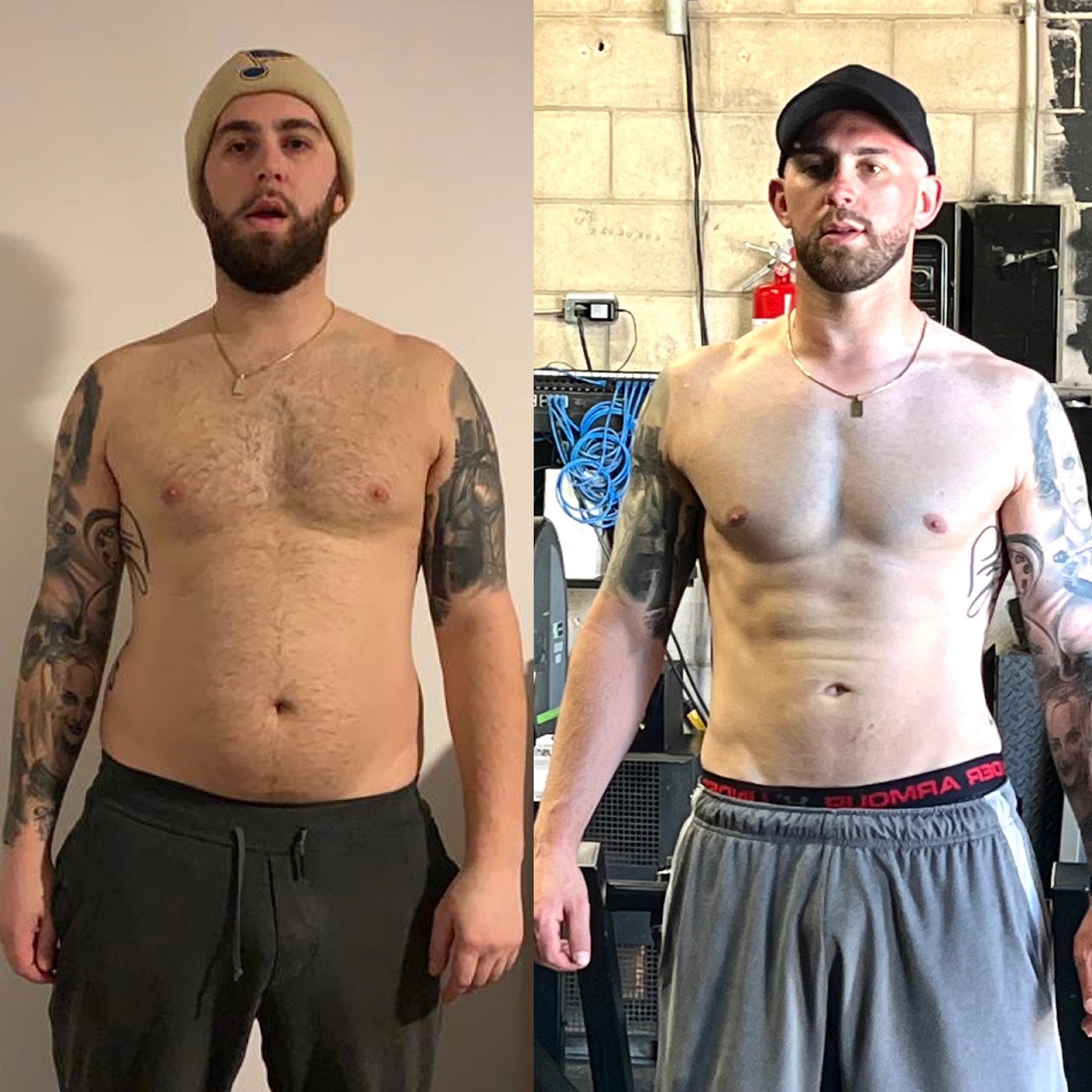 Before and after transformation of a client coached by Vlad Krymov at Hammer Fitness, Scarborough Toronto
