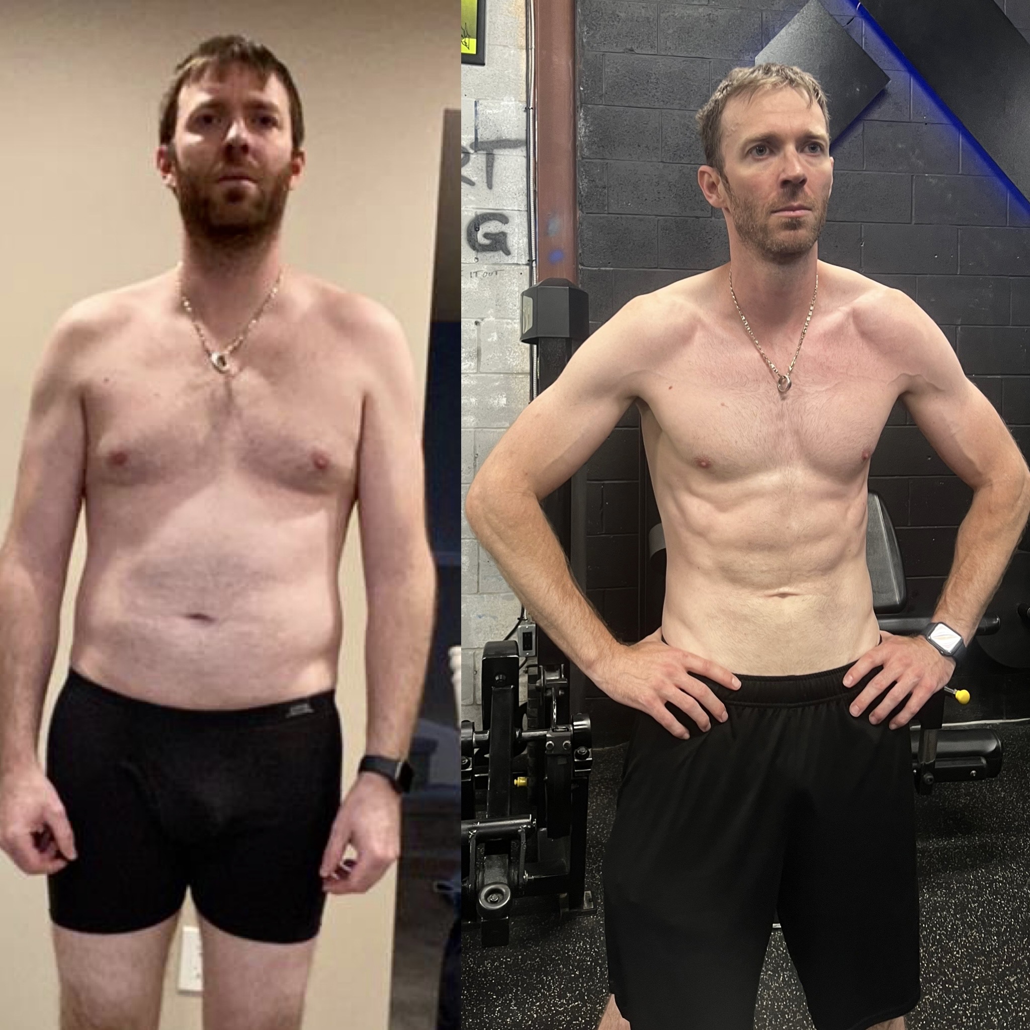 Before and after photograph of a client coached by Vlad Krymov in Scarborough