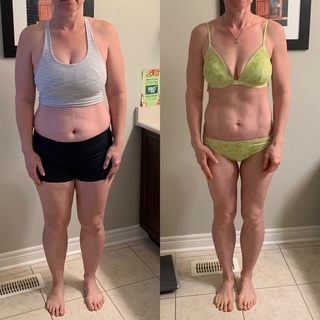 Before and after transformation of a client coached by Debra Basch at Hammer Fitness in Scarborough