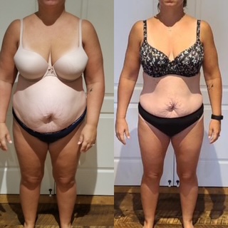 Women&rsquo;s body composition transformation coached by Debra Basch in Scarborough