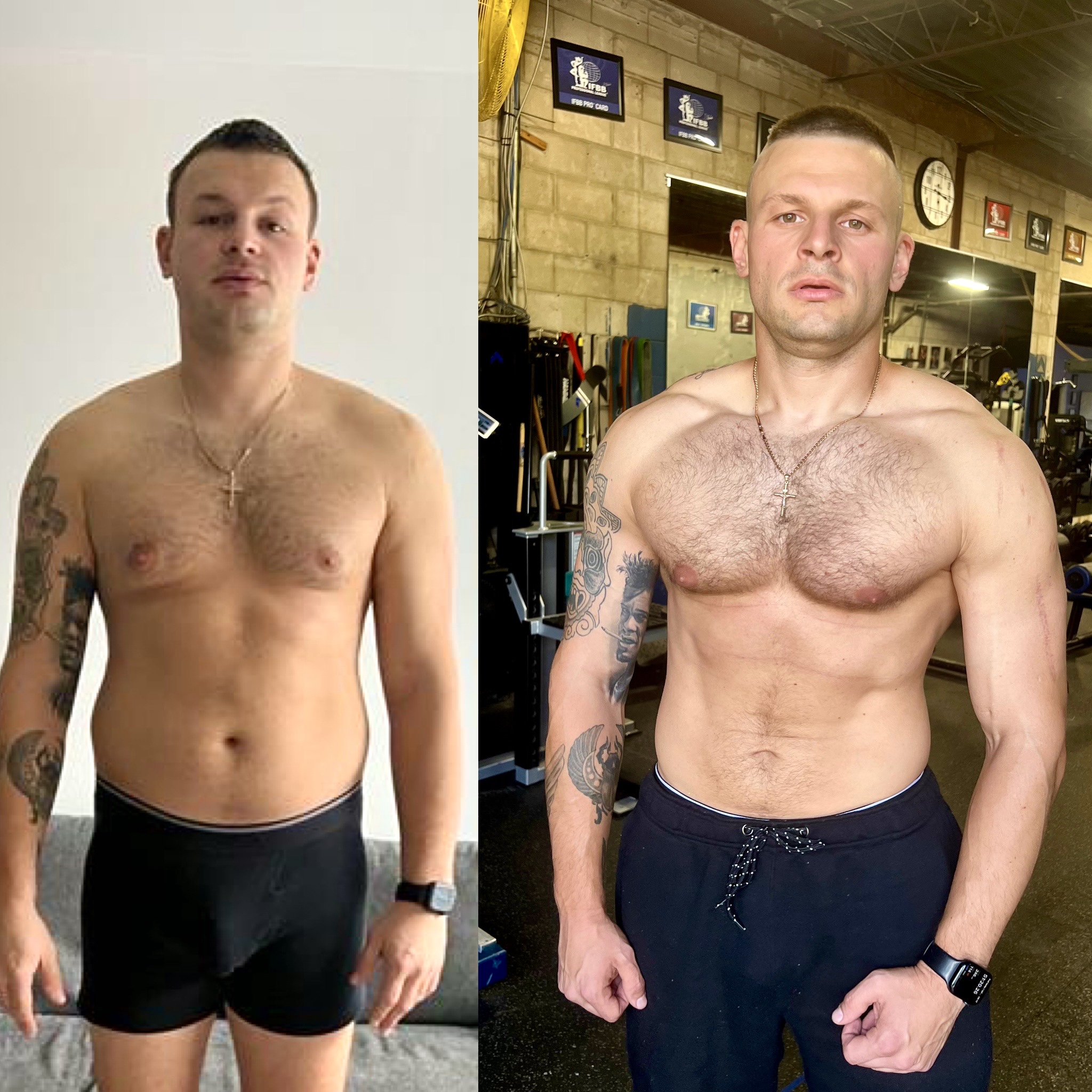 Fat loss transformation of a Hammer Fitness client coached by Vlad Krymov