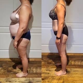 Before and after result from Debra Basch&rsquo;s strength and nutrition coaching
