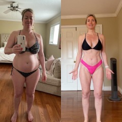 Female fat loss and muscle development transformation under Lindsay Martens at Hammer Fitness, Scarborough