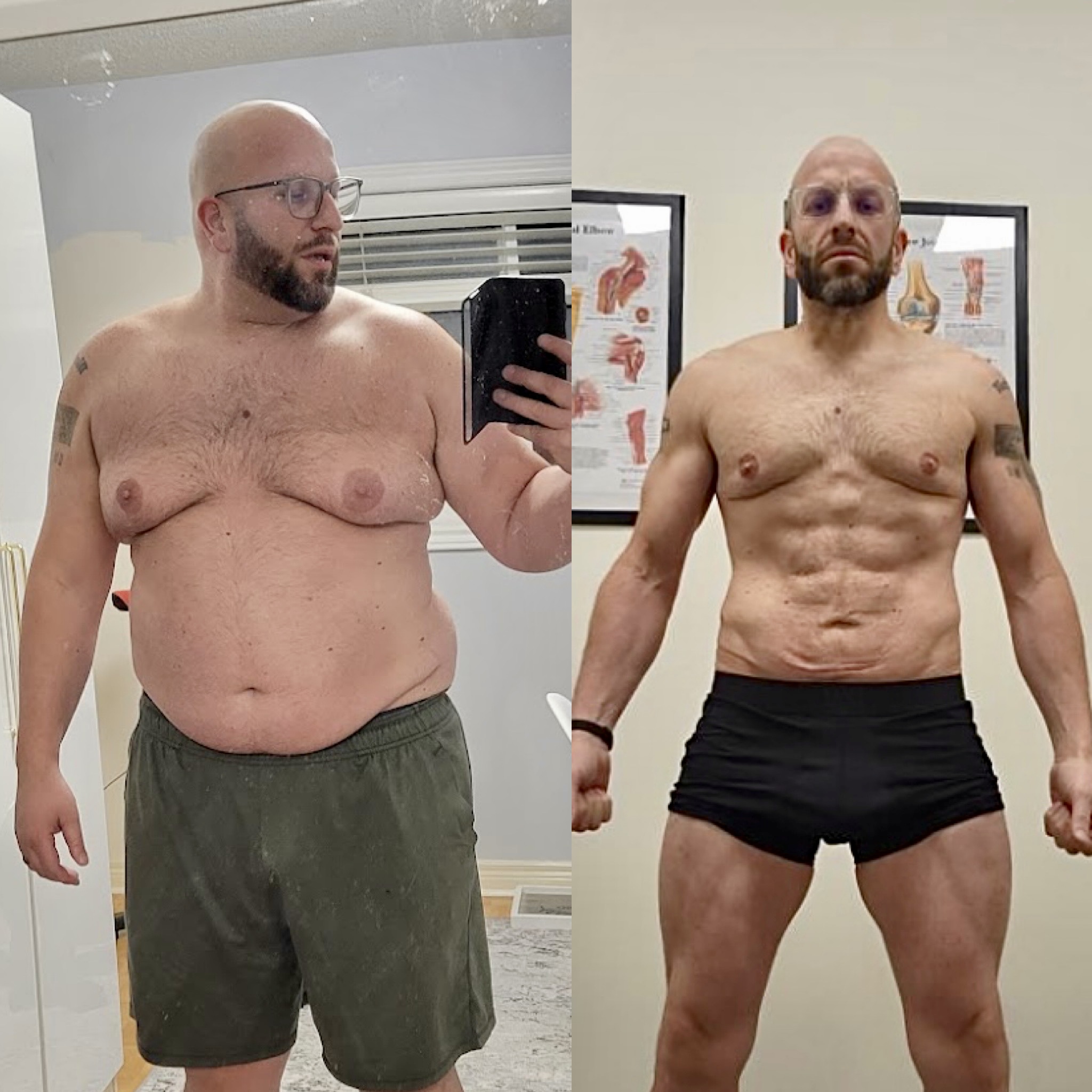 Muscle building result achieved under Vlad Krymov's coaching at Hammer Fitness