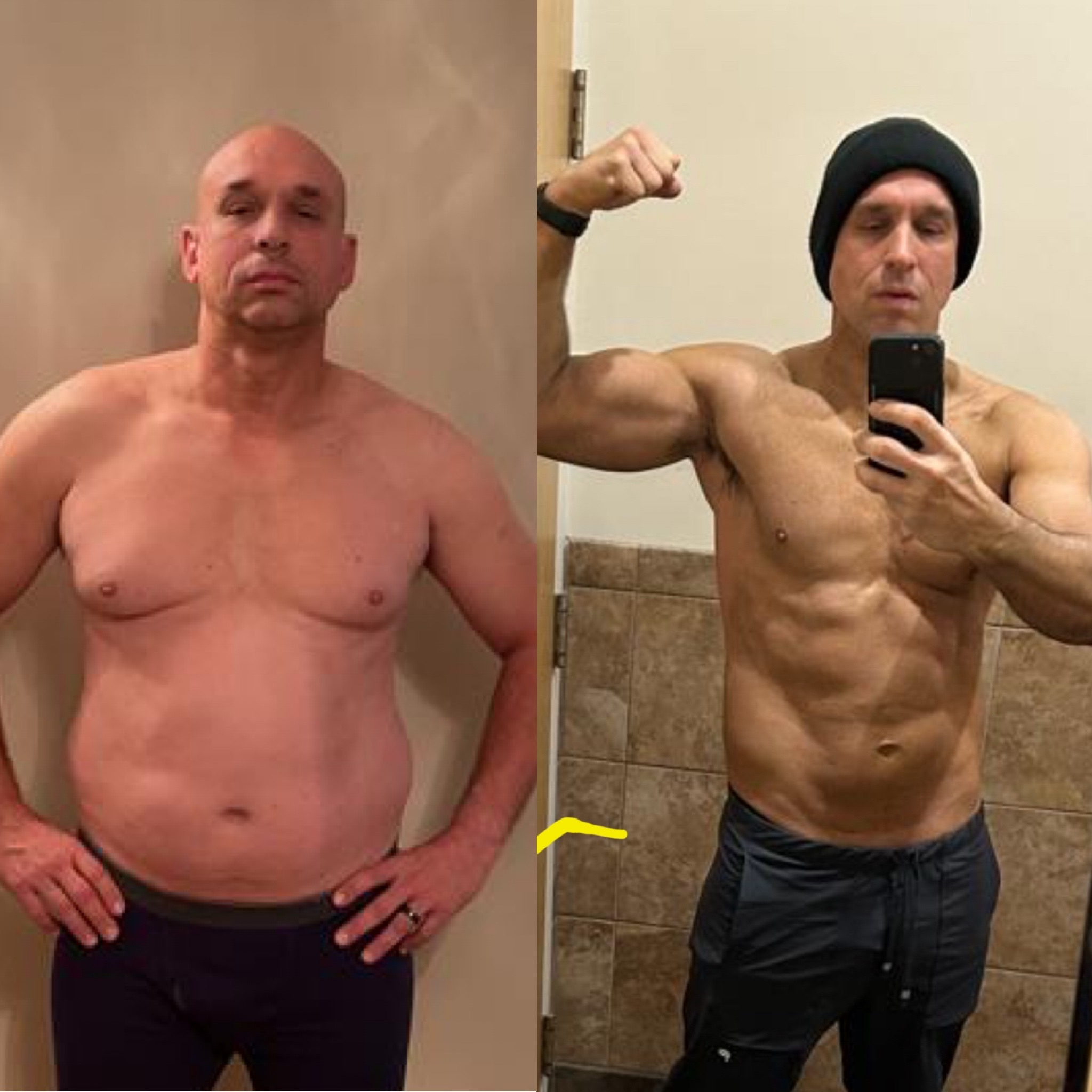 Before and after transformation from personal training with Vlad Krymov