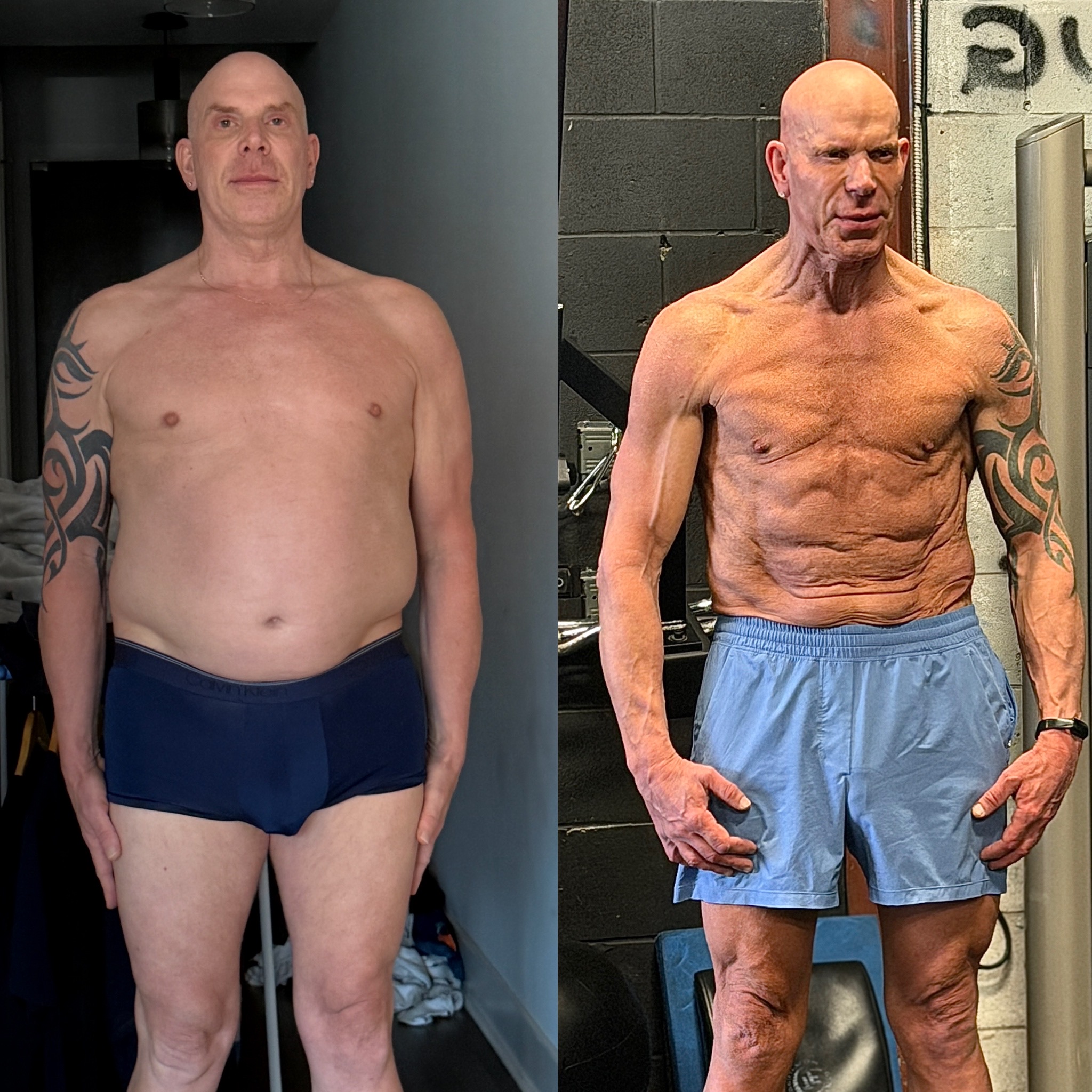 Before and after from body composition coaching with Vlad Krymov in Toronto