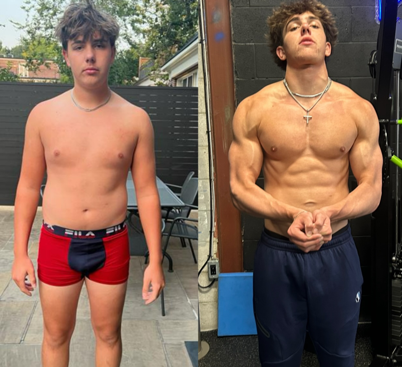 Before and after transformation of a Hammer Fitness client coached by Keyvan Billou