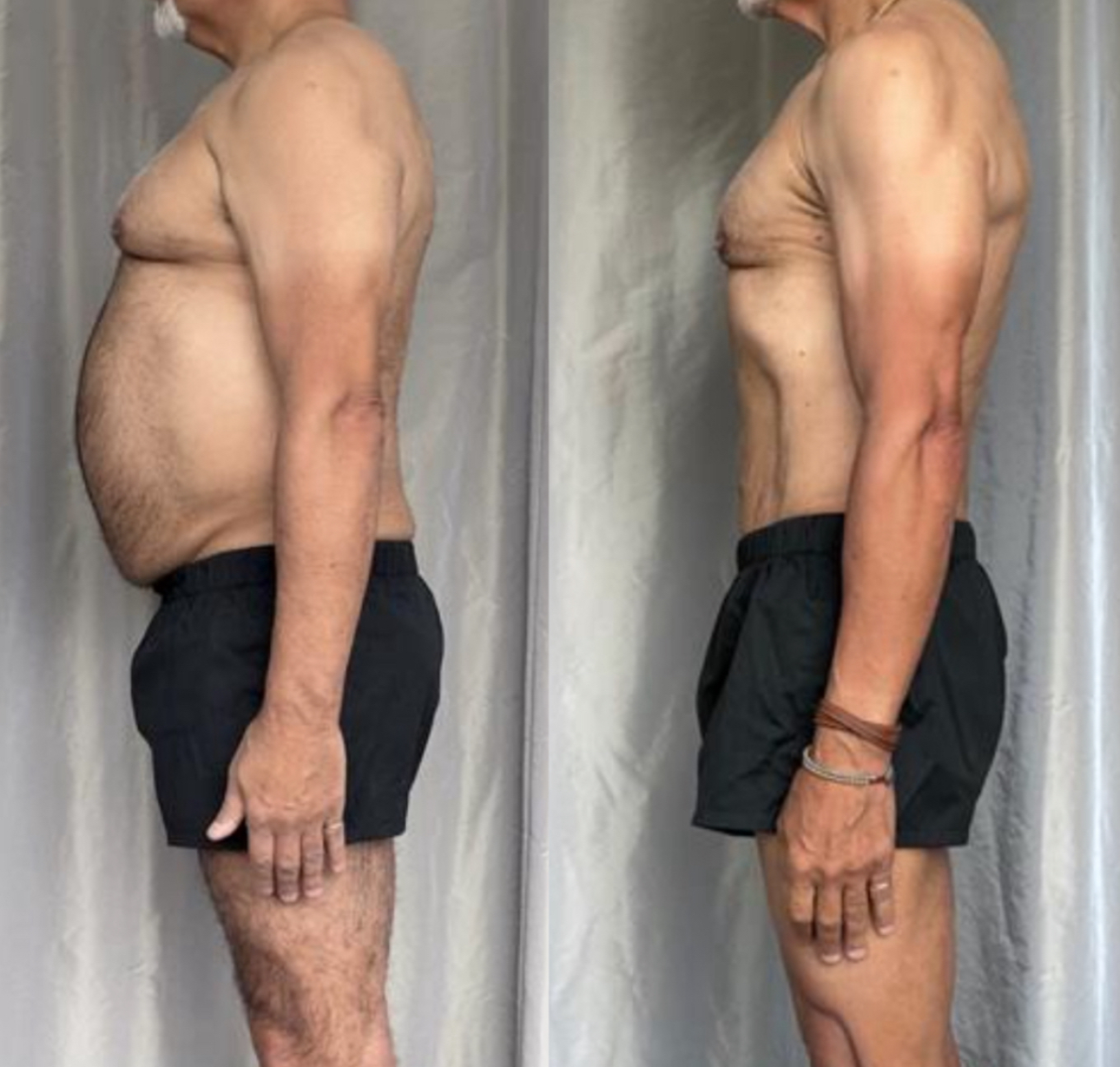 Body composition change achieved under Keyvan Billou's coaching at Hammer Fitness, Scarborough