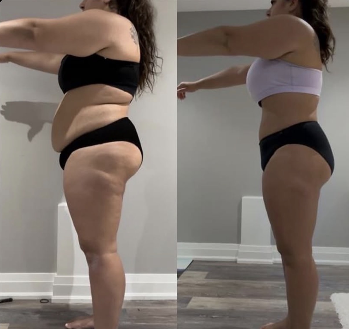 Before and after photograph of a client coached by Lexie Ward