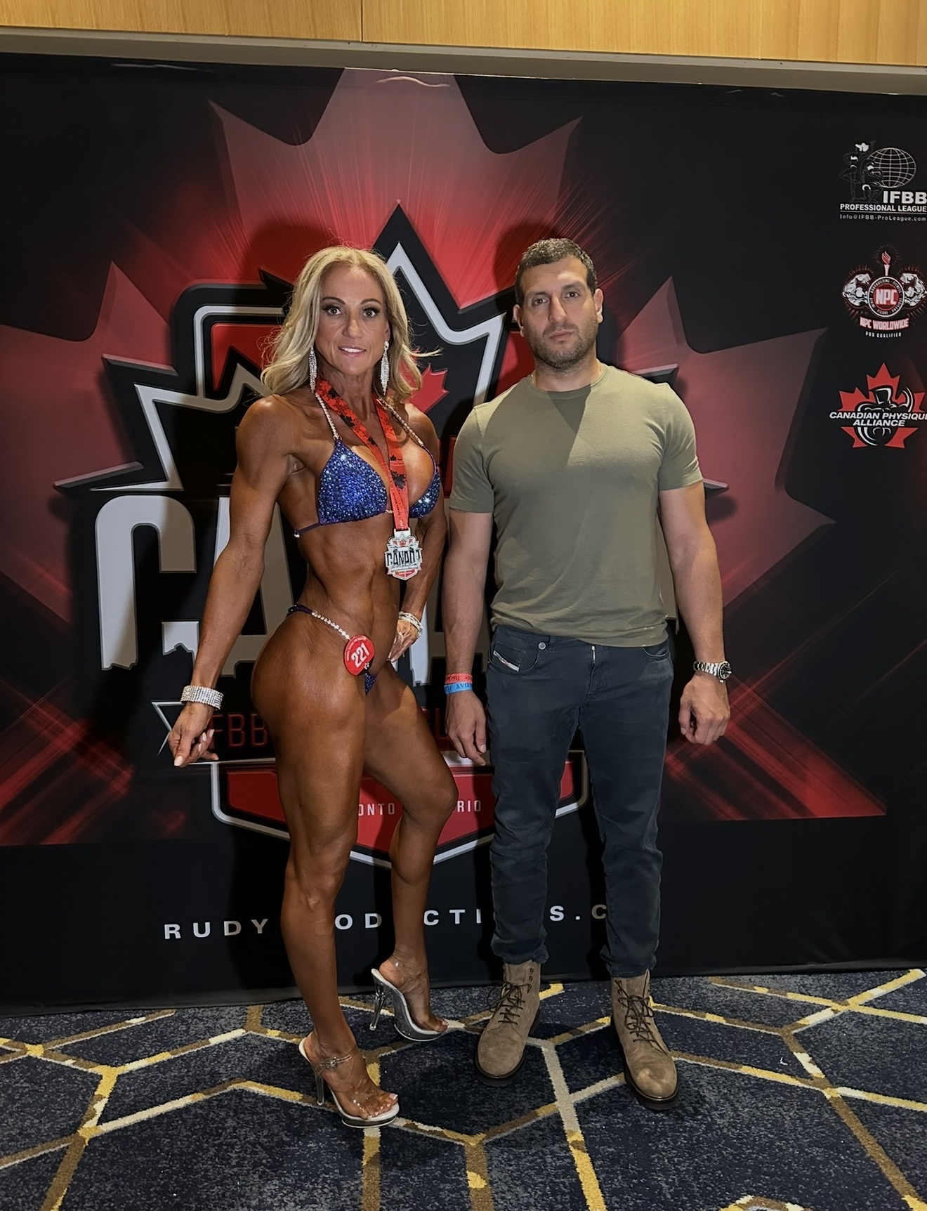 Geanina Nina Popent with coach Amer Kamra after a competition win