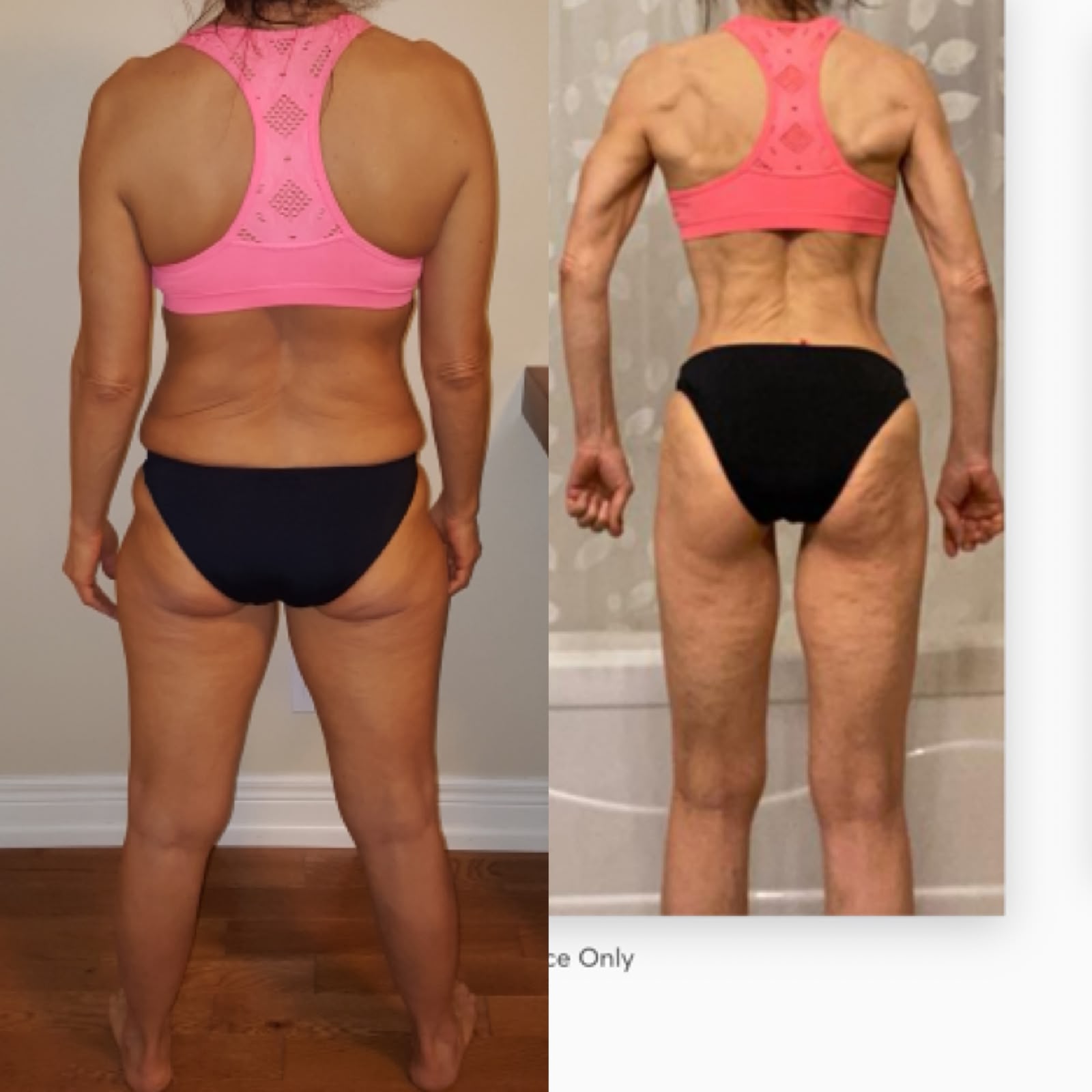 Before and after transformation of a client coached by Rima Kamra