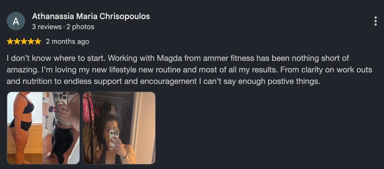 Google review for Hammer Fitness personal training in Scarborough, Toronto (4 of 10)