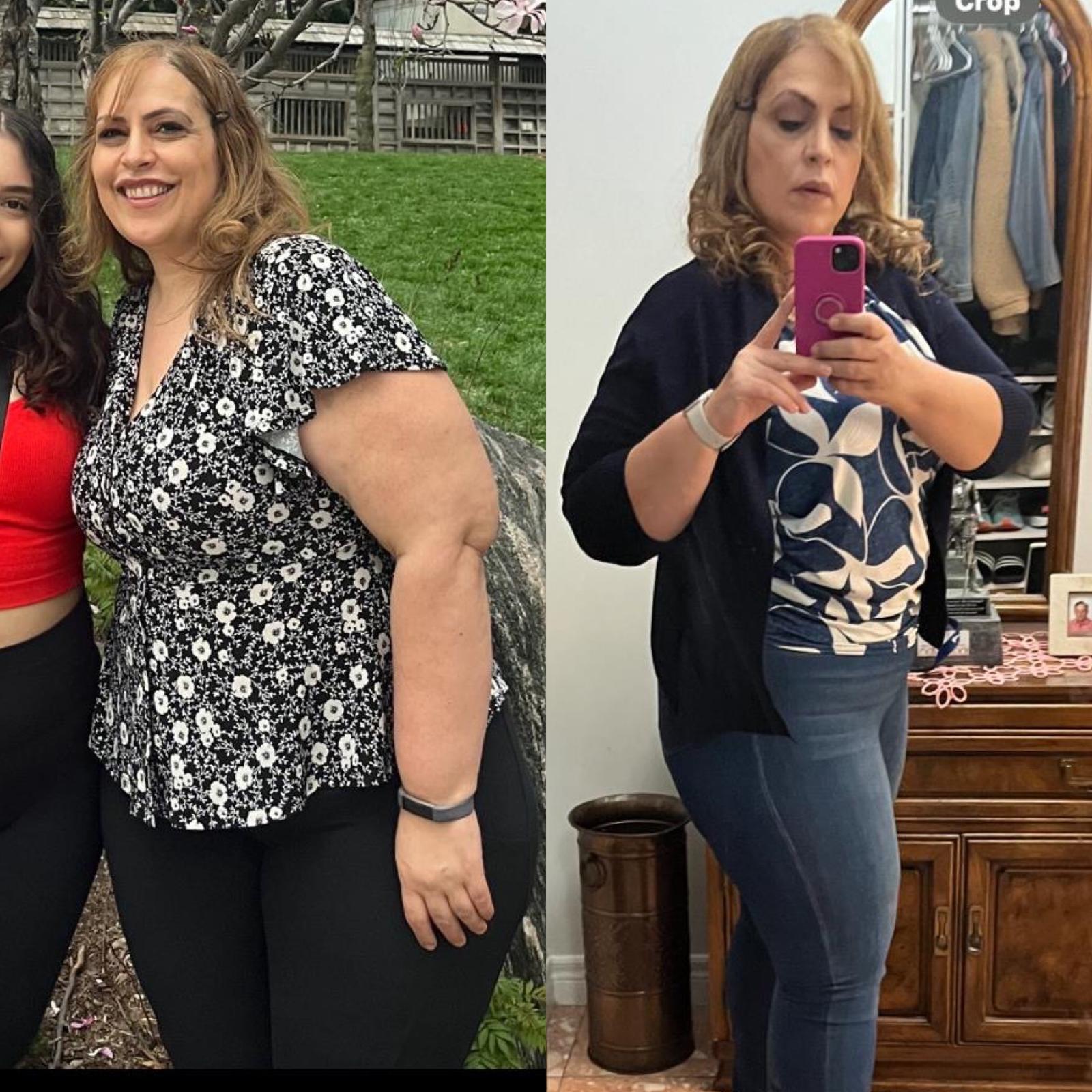 Before and after transformation of a Hammer Fitness client coached by Magda Banas