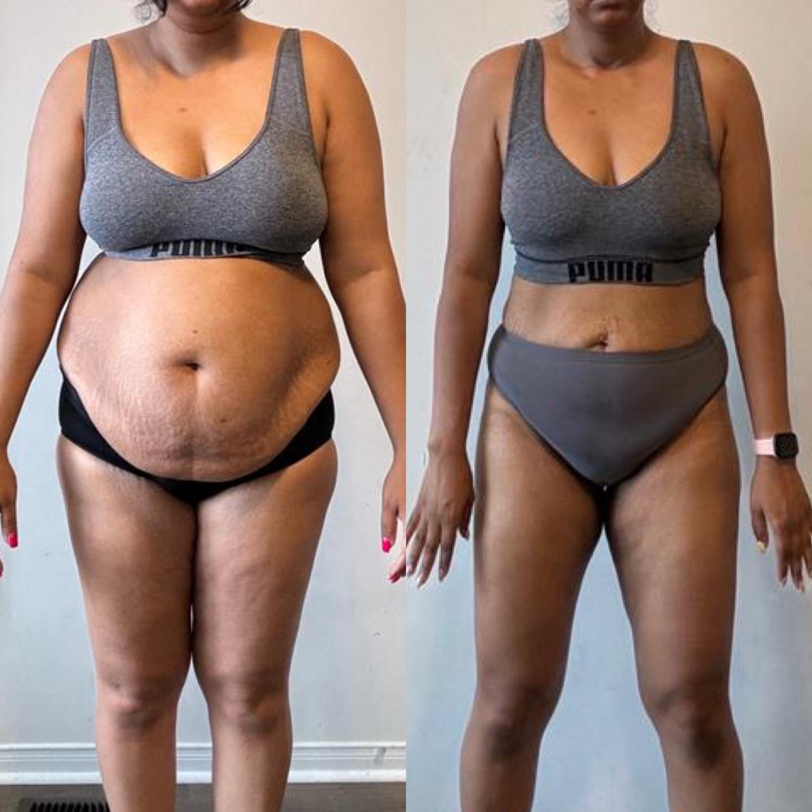 Female body recomposition achieved under Magda Banas' coaching at Hammer Fitness Toronto