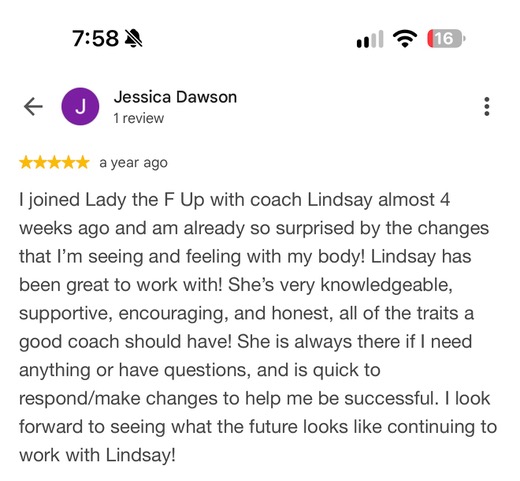 Client review of Lindsay Martens, transformation coach at Hammer Fitness Toronto