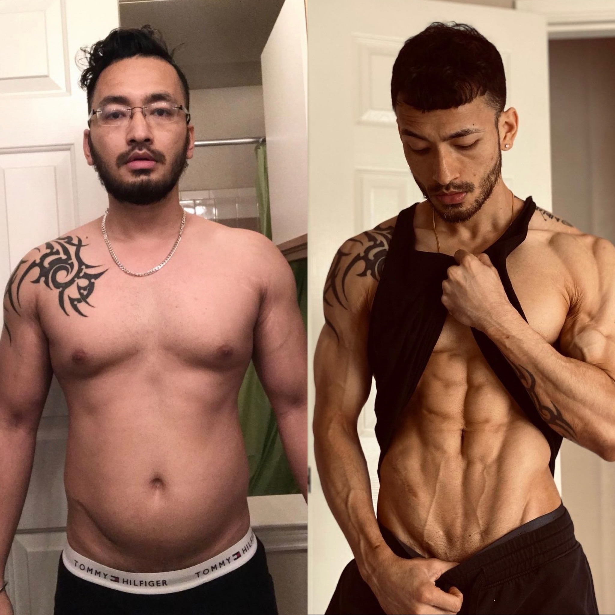 Before and after body composition transformation of a client coached by Jase Stevens at Hammer Fitness
