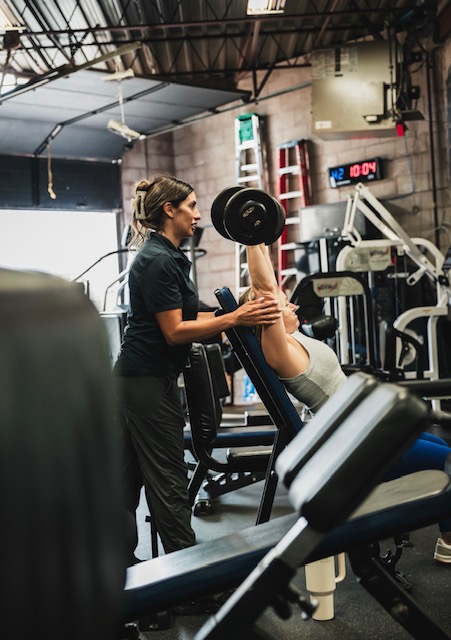 Malvina Mana coaching a client at Hammer Fitness, Scarborough