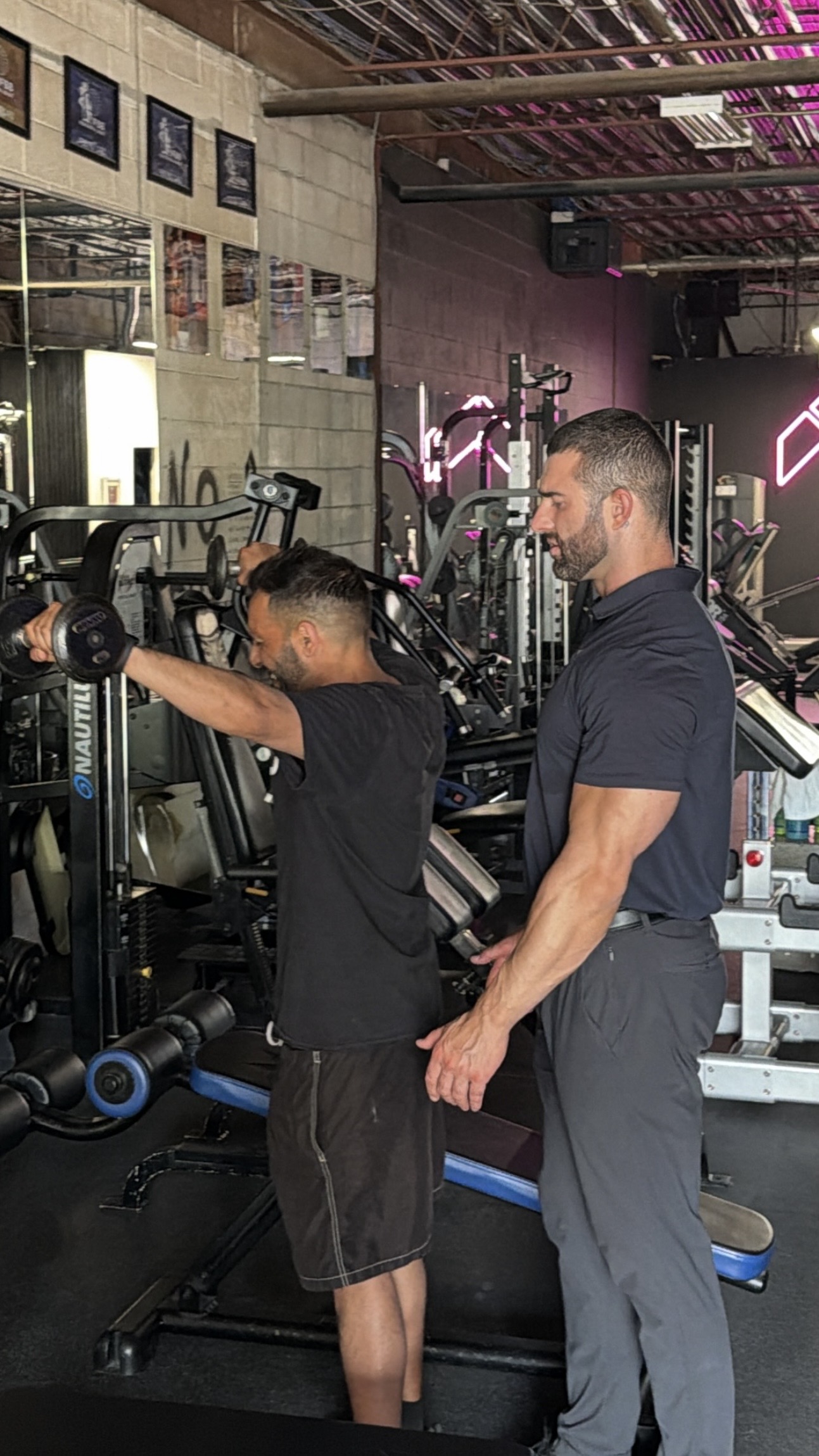 Jase Stevens supervising a personal training client at Hammer Fitness, Scarborough